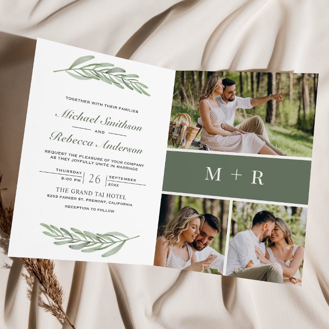 Faire-part de mariage avec code QR et collage de p (Créateur téléchargé)