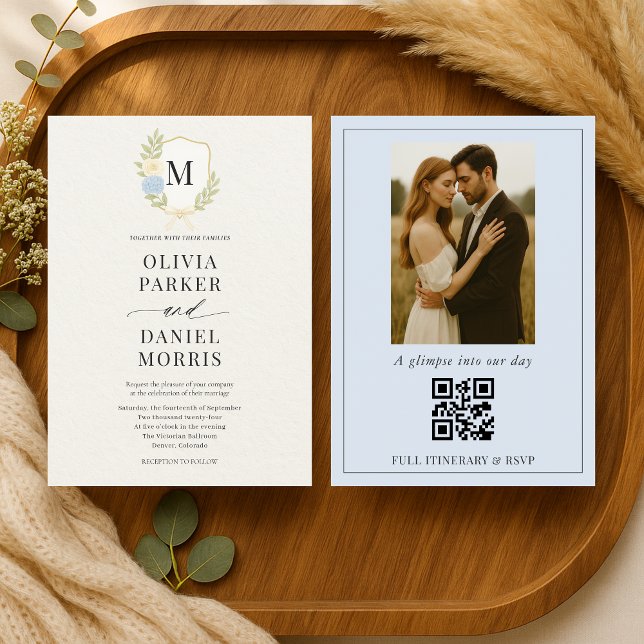 Faire-part de mariage avec code QR et photo de mon (Créateur téléchargé)