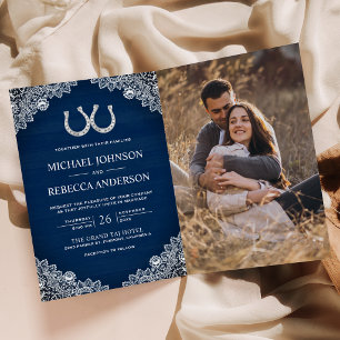 Faire-part de mariage avec code QR photo de chevau