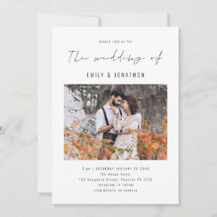 Faire-part de mariage avec code QR photo écriture