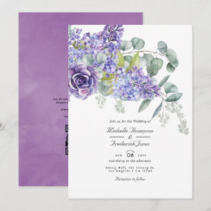 Faire-part de mariage avec code QR RSVP Eucalyptus