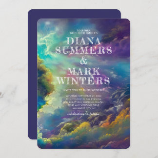 Faire-part de mariage avec de fabuleuses nuages vi