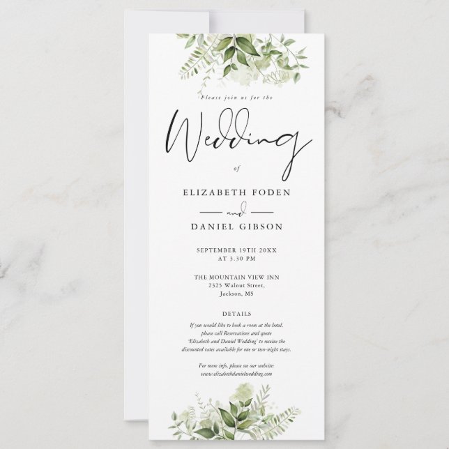 Faire-part de mariage avec détails de monogramme f (Devant)