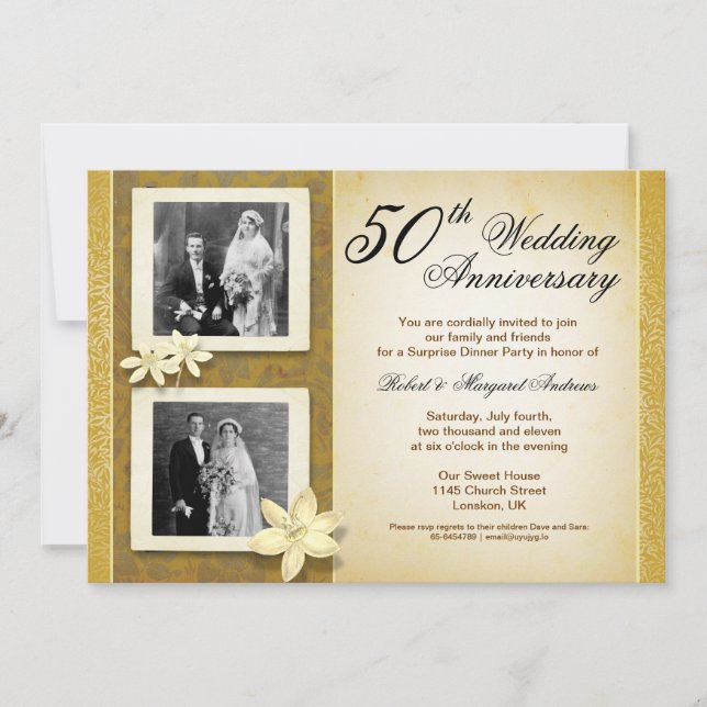 faire-part de mariage avec deux photos pour annive (Devant)