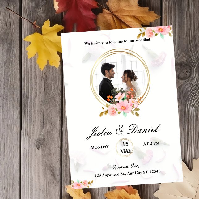 Faire-part de mariage avec Fleurs (Créateur téléchargé)