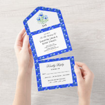 Faire-part de mariage avec fleurs de crocus bleus