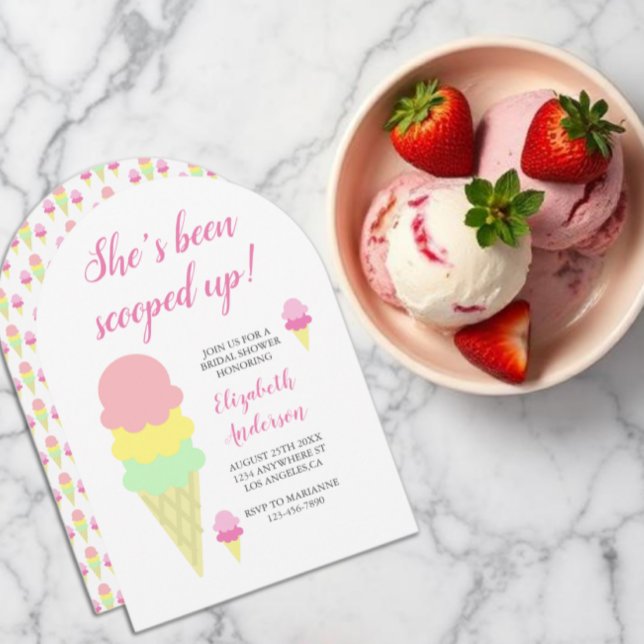Faire-part de mariage avec glace à la cuillère (Créateur téléchargé)