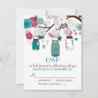 Faire-part de mariage avec jars Mason sangria et s