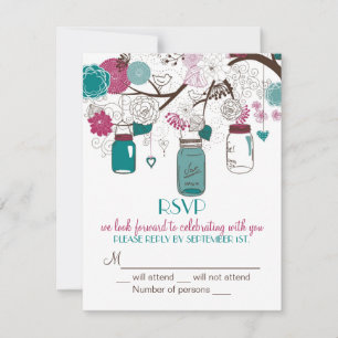 Faire-part de mariage avec jars Mason sangria et s