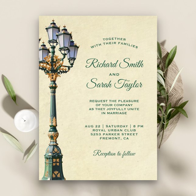 Faire-part de mariage avec lampe de rue antique vi (Créateur téléchargé)