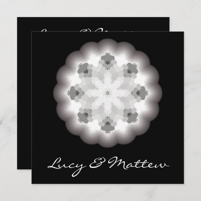 Faire-part de mariage avec l'illustration de Manda (Devant / Derrière)