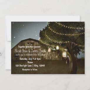 Faire-Part de Mariage avec Lumières de Grange Rust