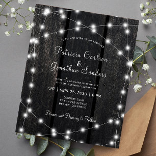 Faire-part de mariage avec lumières en bois de gra