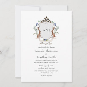 Faire-part de mariage avec monogramme de laurier d