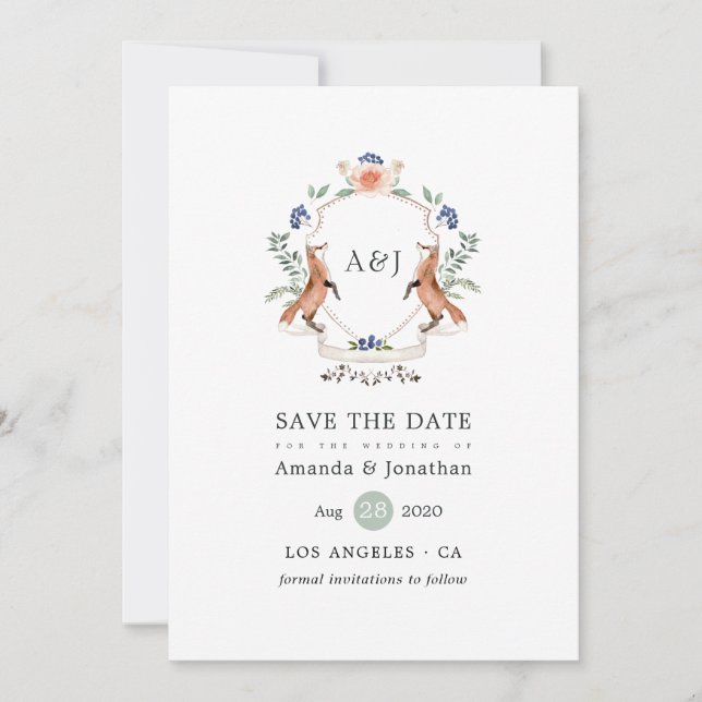 Faire-part de mariage avec monogramme de laurier d (Devant)