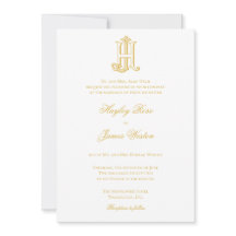 Faire-part de mariage avec monogramme JH ou monogr
