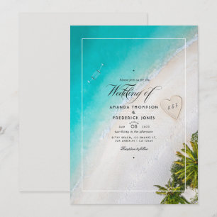 Faire-part de mariage avec monogramme sur le thème
