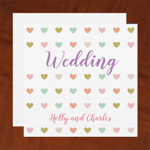 Faire-part de mariage avec Motif Pastel Hearts