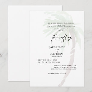 Faire-Part de Mariage avec Palmier Tropical des De