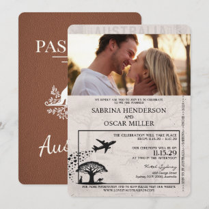 Faire-part de mariage avec passeport australien ma