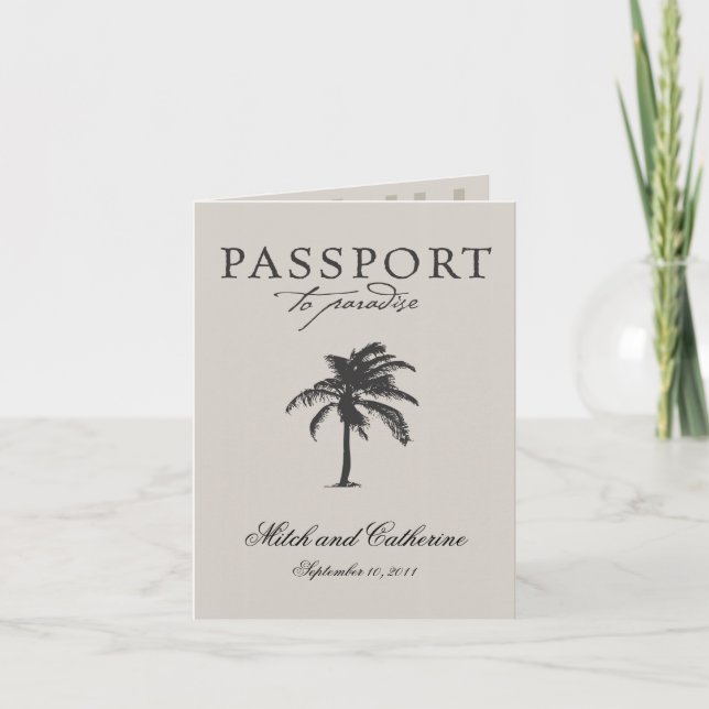 Faire-part de mariage avec passeport de Costa Rica (Devant)