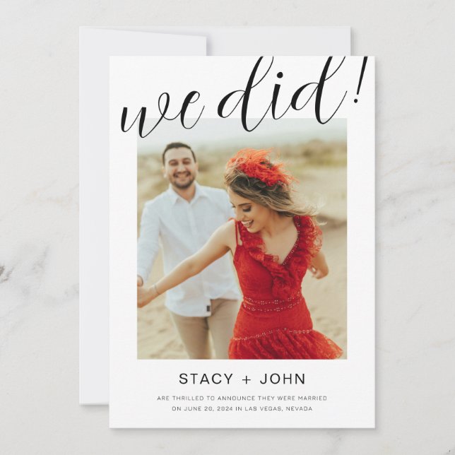 Faire-part de mariage avec photo (Devant)