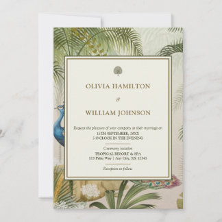 Faire-part de mariage avec photo au dos Palm Peaco