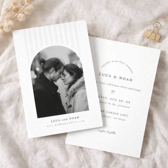 Faire-part de mariage avec photo d'arche minimalis (Créateur téléchargé)