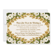 Faire-part de mariage avec photo de cornouiller de