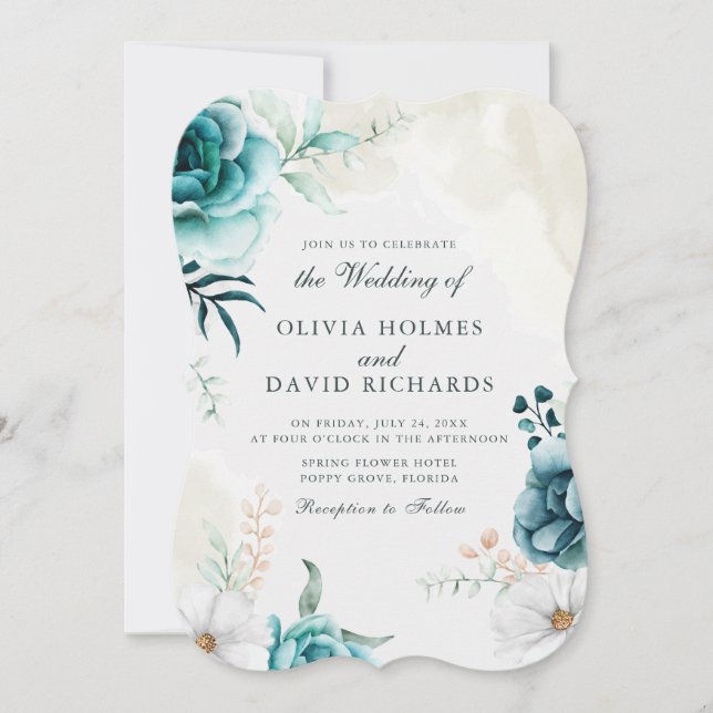 Faire-part de mariage avec photo de fleurs sauvage (Devant)