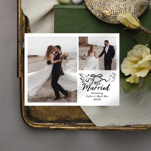 Faire-part de mariage avec photo de mariage juste  (Créateur téléchargé)