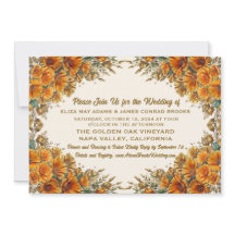 Faire-part de mariage avec photo de Pavot de Calif