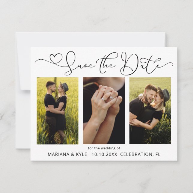Faire part de mariage avec photo de sauvegarde de  (Devant)