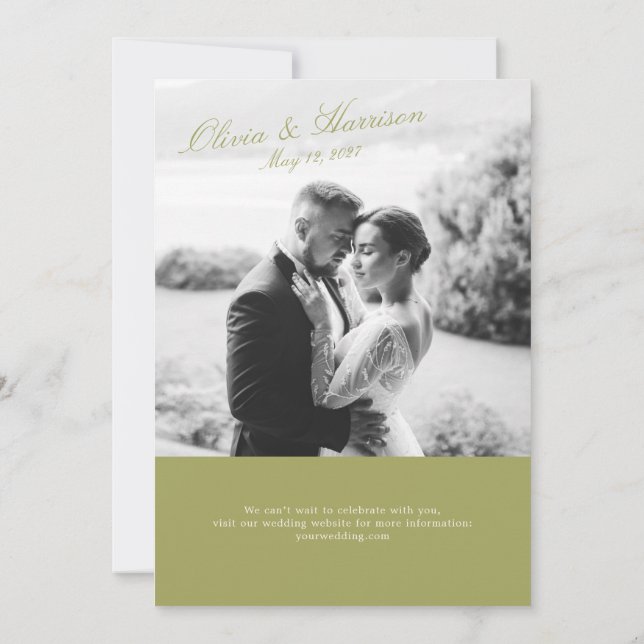 Faire-part de mariage avec photo d'Olive Garden (Dos)
