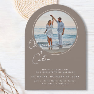Faire-Part de Mariage avec Photo en Arc et Prénoms