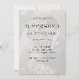 Faire-part de mariage avec photo en surimpression
