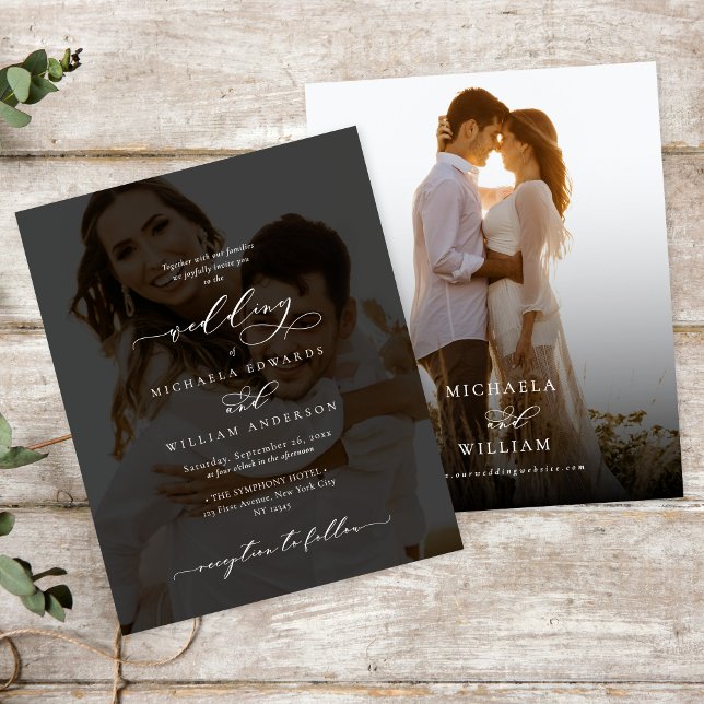 Faire-part de mariage avec photo et calligraphie m (Créateur téléchargé)
