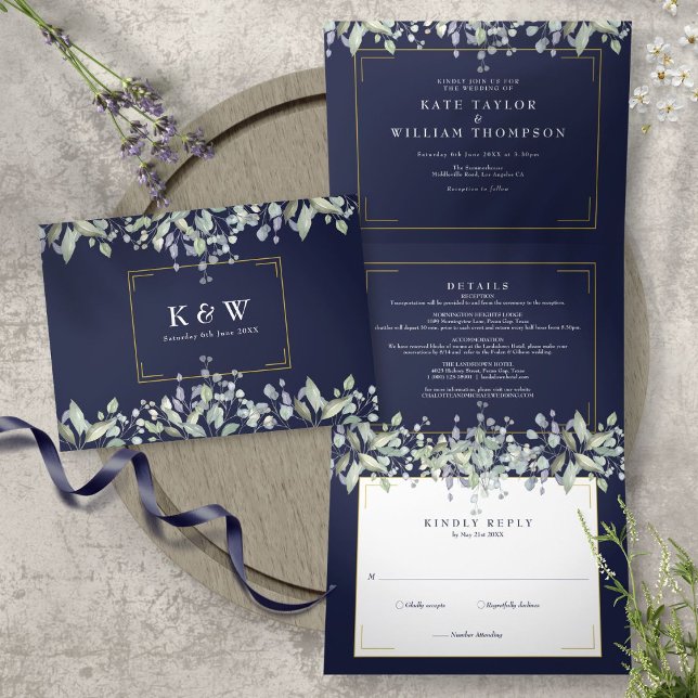 Faire-part de mariage avec photo et monogramme ble (Créateur téléchargé)