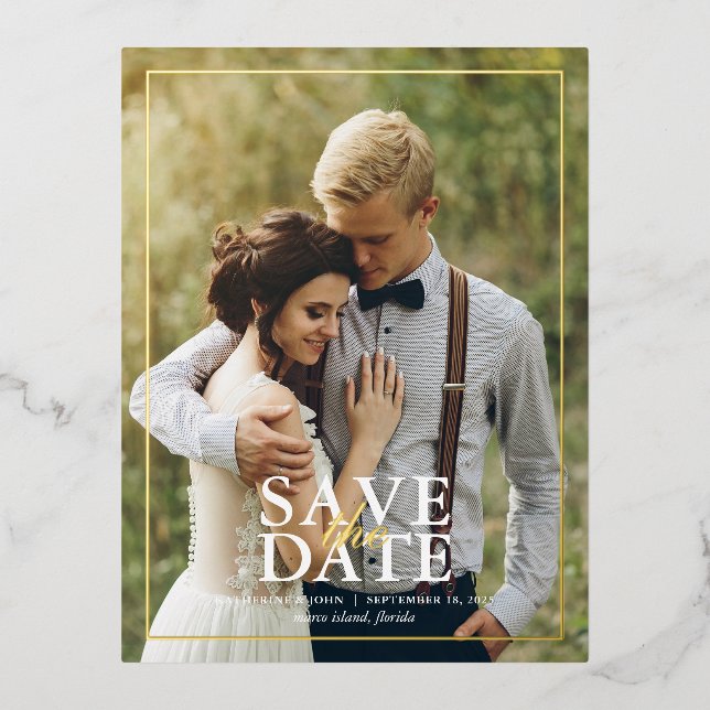 Faire-part de mariage avec photo moderne (Recto)