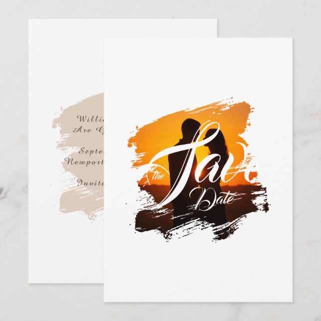 Faire-part de mariage avec photo moderne pour anno (Devant / Derrière)