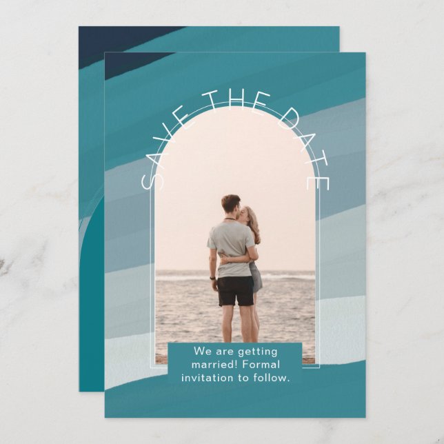 Faire-part de mariage avec photo moderne pour anno (Devant / Derrière)