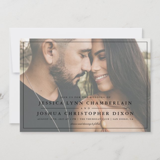 Faire-part de mariage avec photo simple (Devant)