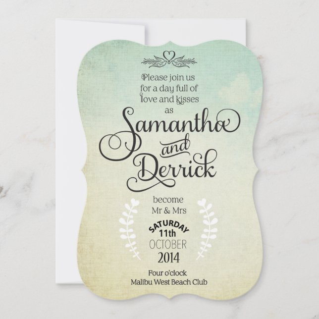 Faire-part de mariage avec poème (Devant)