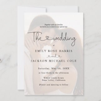 Faire-part de mariage avec superposition de photo
