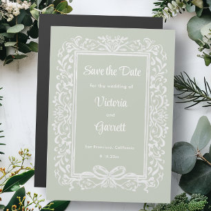 Faire-part de mariage avec un nœud vintage dessiné