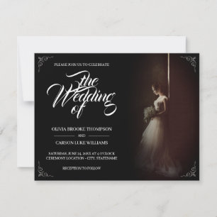 Faire-part de mariage avec une mariée debout - Cla