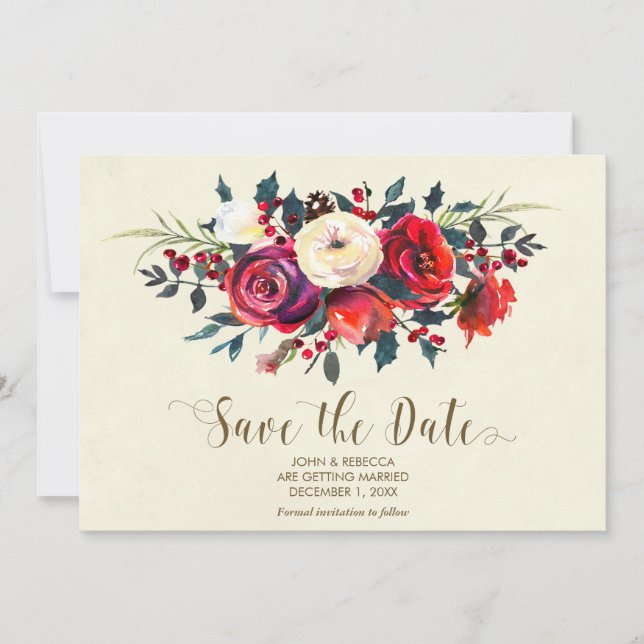 faire-part de mariage baies d'hiver enregistrer la (Devant)