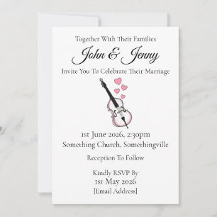 Faire-part de mariage Basse Double Musiciens