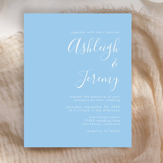Faire-part de mariage bébé bleu Budget Script (Créateur téléchargé)