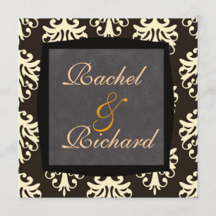 Faire-part de mariage beige et Brown de CLASSIQUE